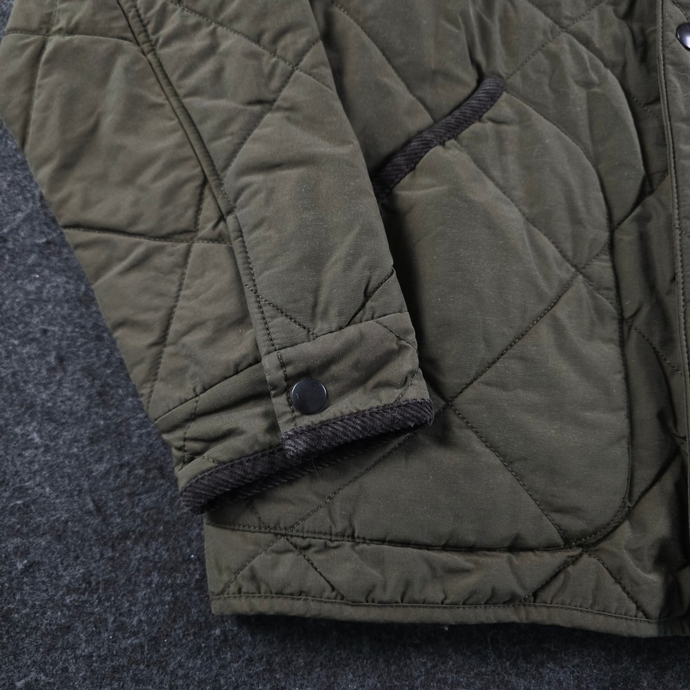 J Crew Sussex Jacket Green Quilted Puffer Military Surplus Coat Pockets Men's M - Picture 13 of 15